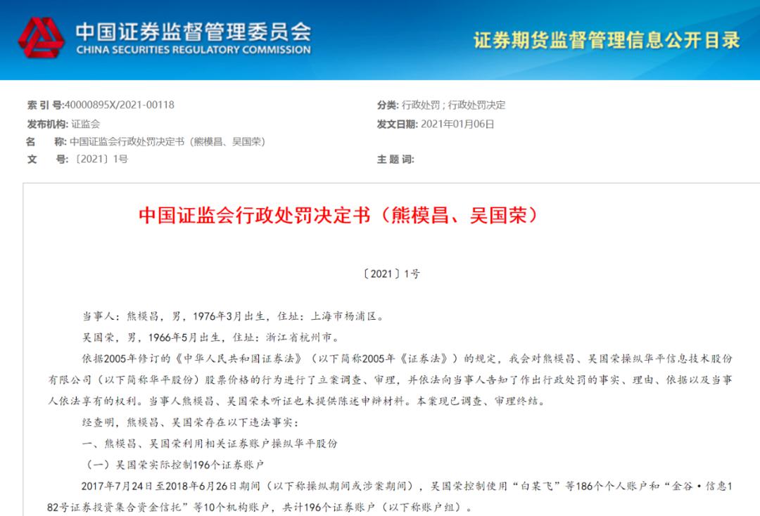 配资炒股违法嘛_证监会2021年首张罚单_最惨庄家操纵市场